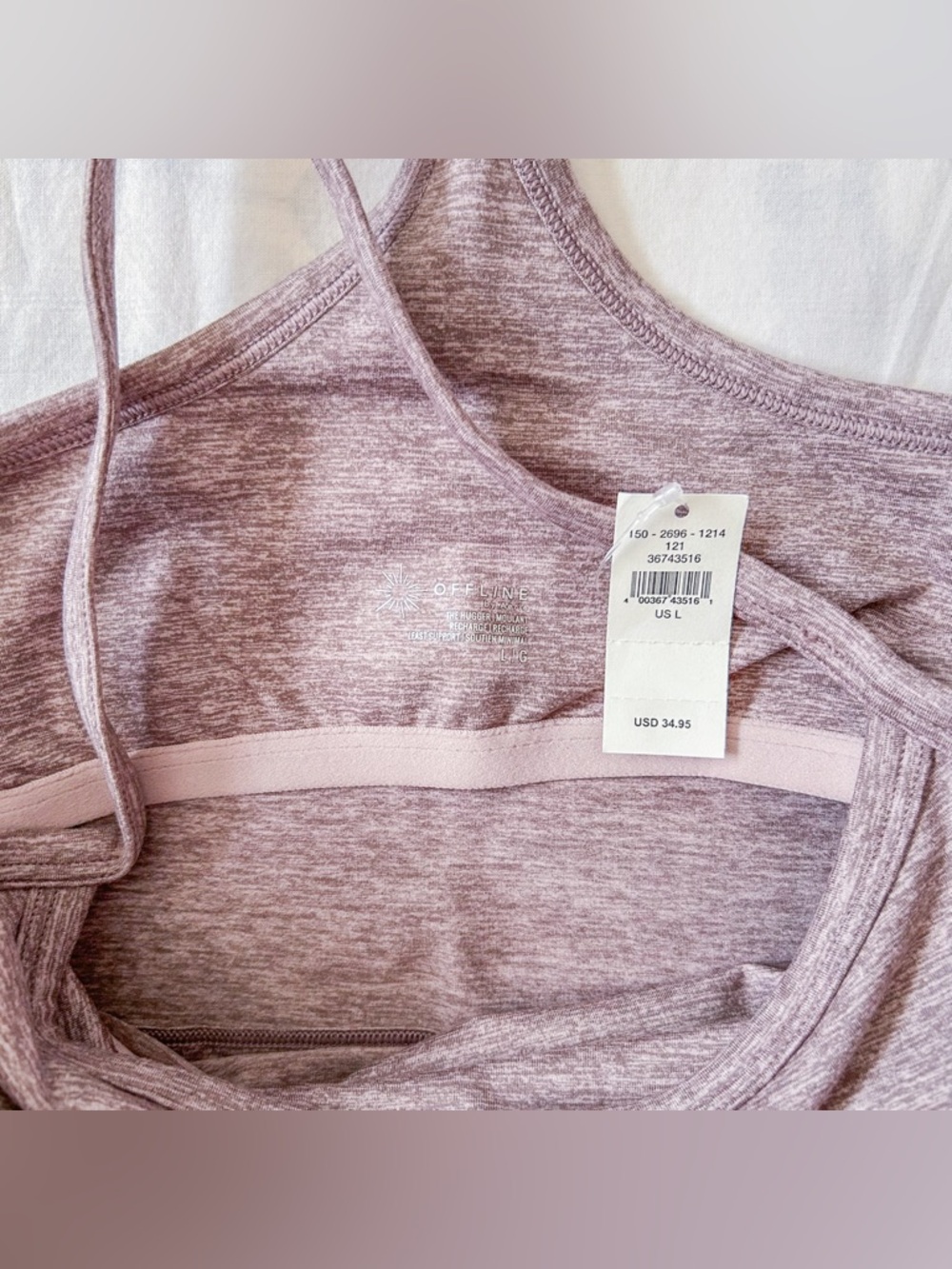 Aerie The Hugger Longline Racerback Sports Bra - BRAND NEW! (Size: L) - Picture 7 of 12